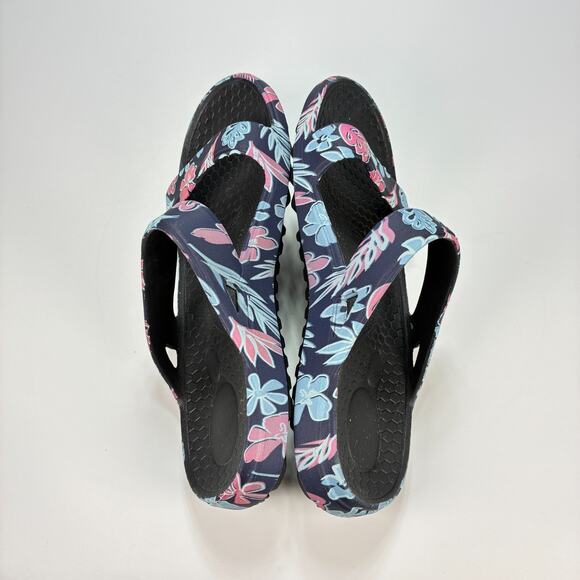 Spenco Fusion Slim Black Tropical Slide Slip On Comfort Sandals Women's Size 8 - Picture 7 of 8